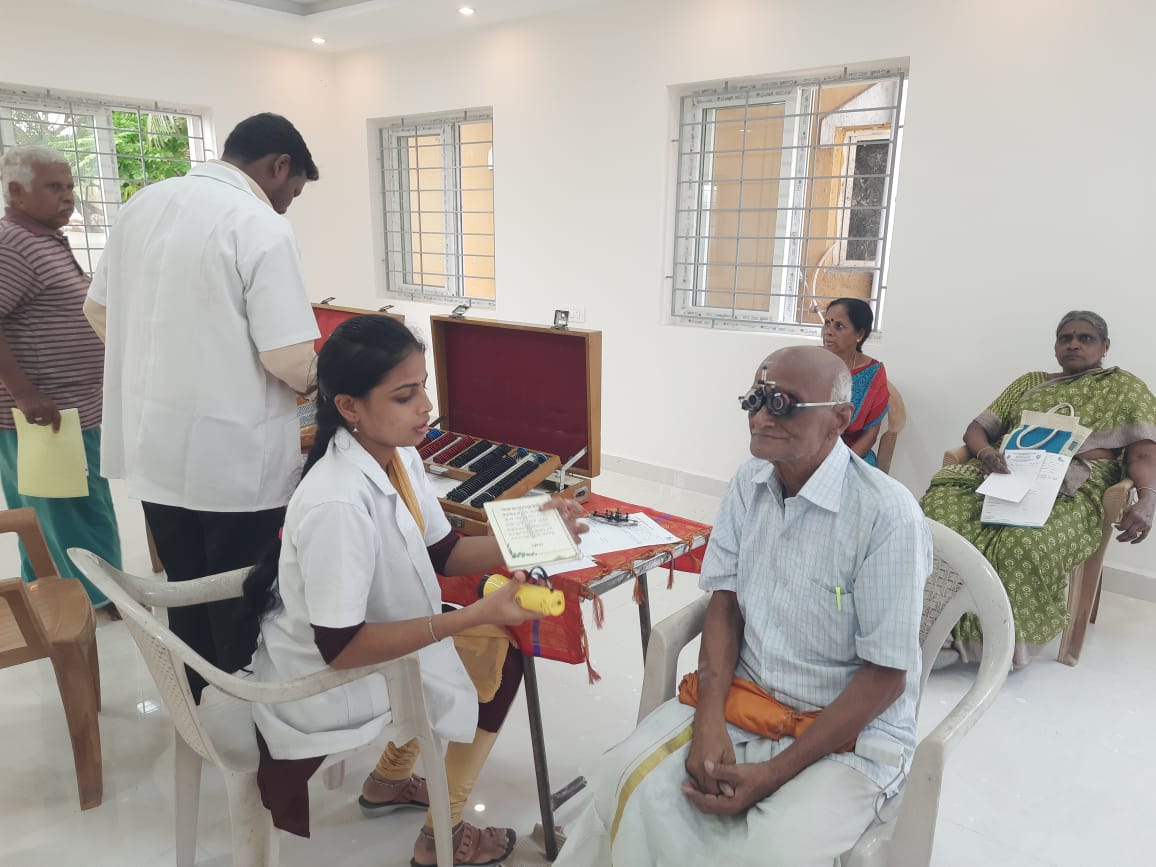 Beneficiary of a free medical camp