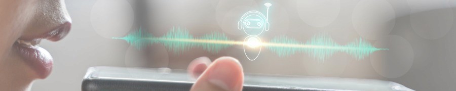 woman speaking on her cell phone to an automated AI caller