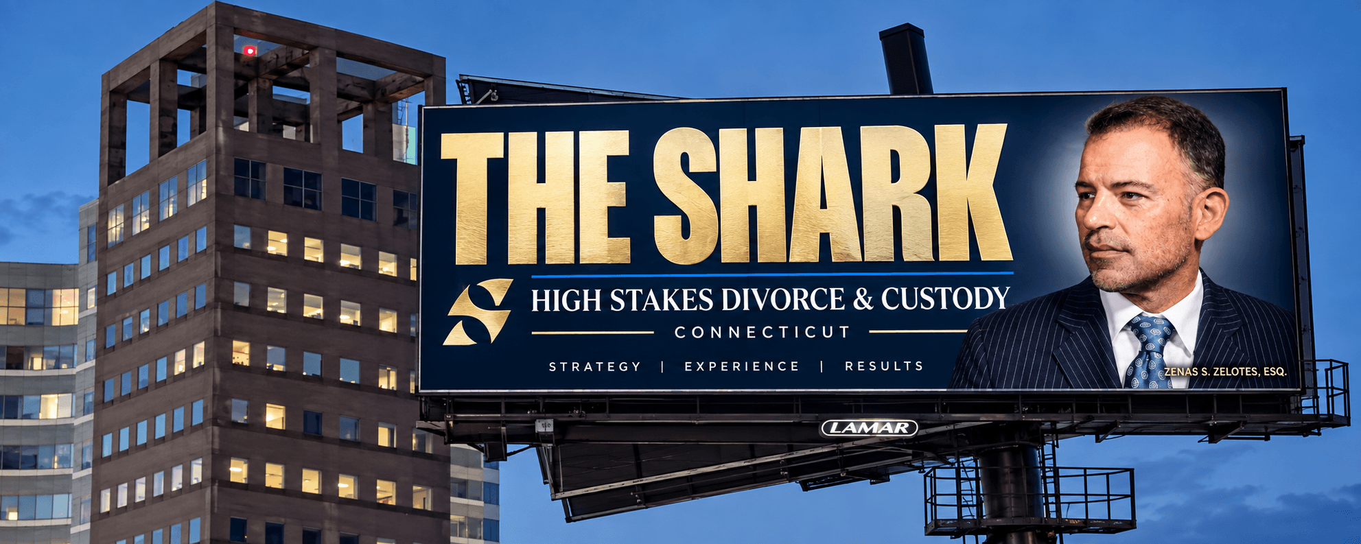 The Shark billboard on I-95 in Bridgeport