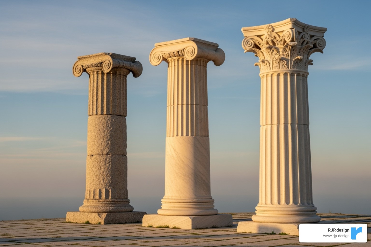 Three pillars graphic labeled On-Page SEO, Local SEO, and Technical SEO - search engine optimization real estate