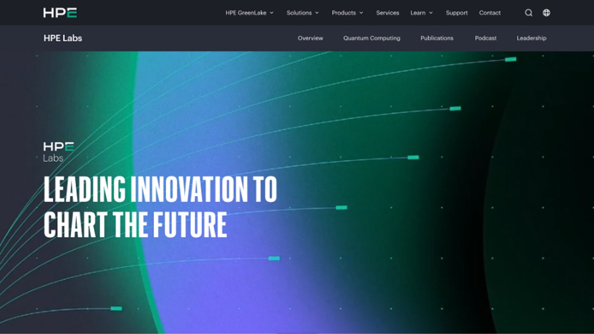 HPE Labs: Leading innovation to chart the future web page marquee screenshot
