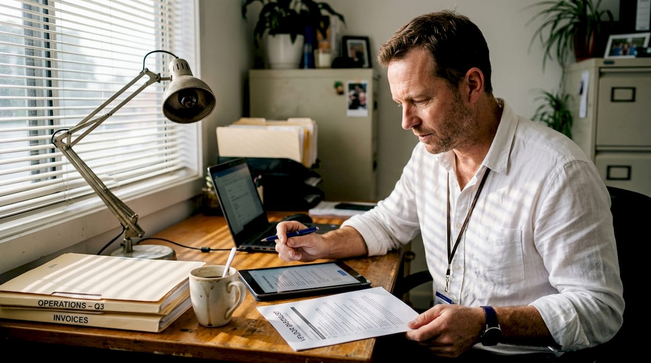 Specialist uploading vendor onboarding documents