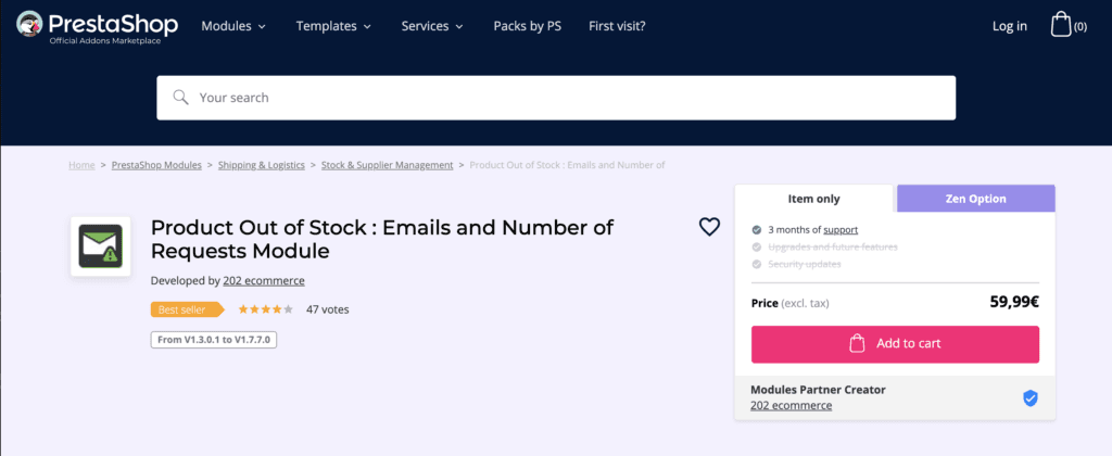 Products out of stock