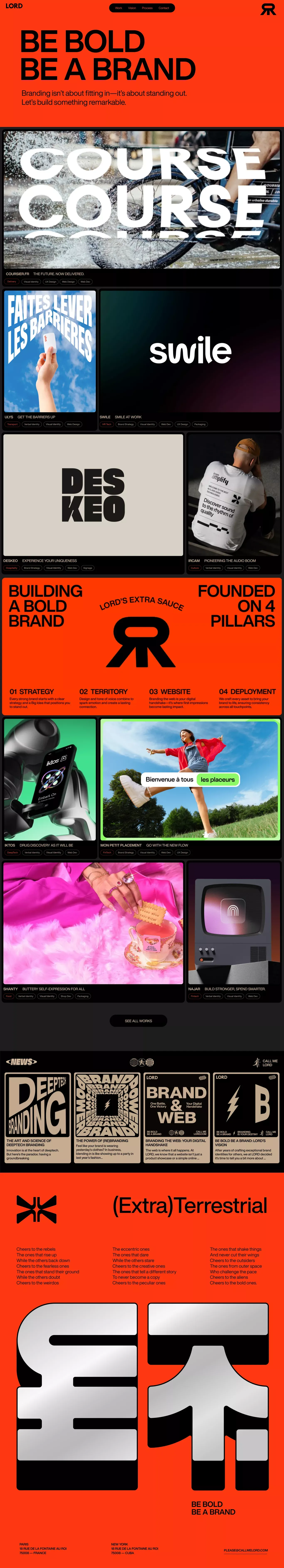 LORD portfolio page screenshot showcasing Design design
