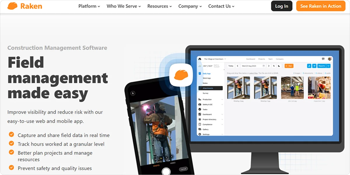 Raken homepage