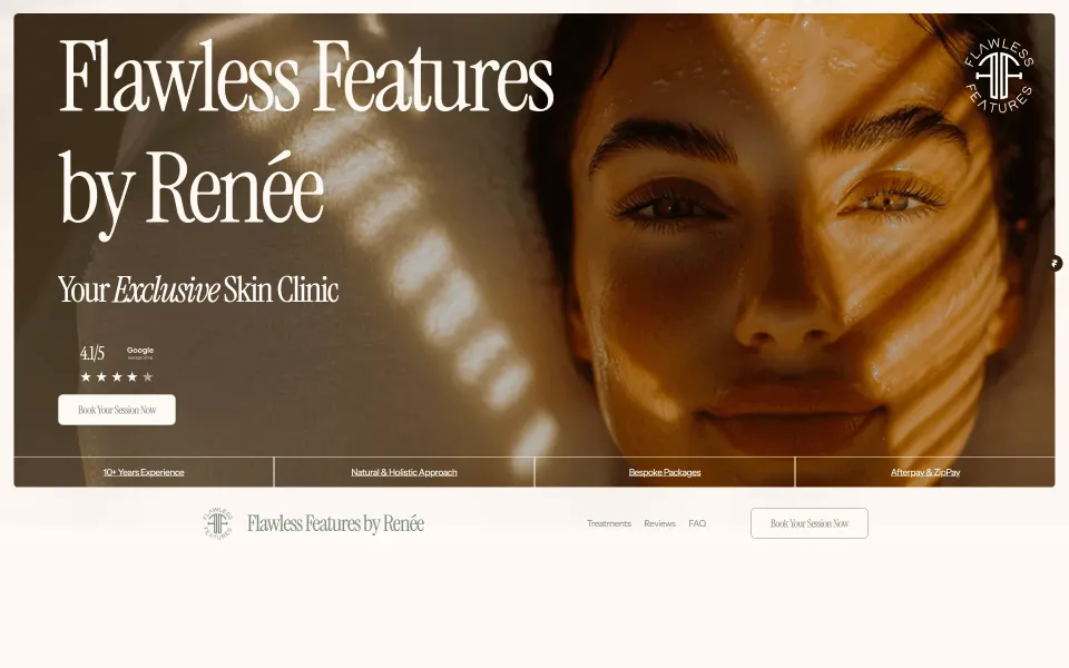 Flawless Features by Renee client website preview