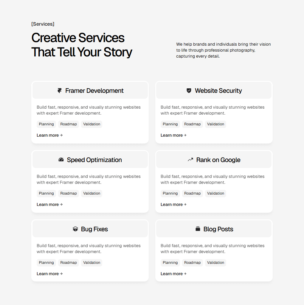 Framer Service Component