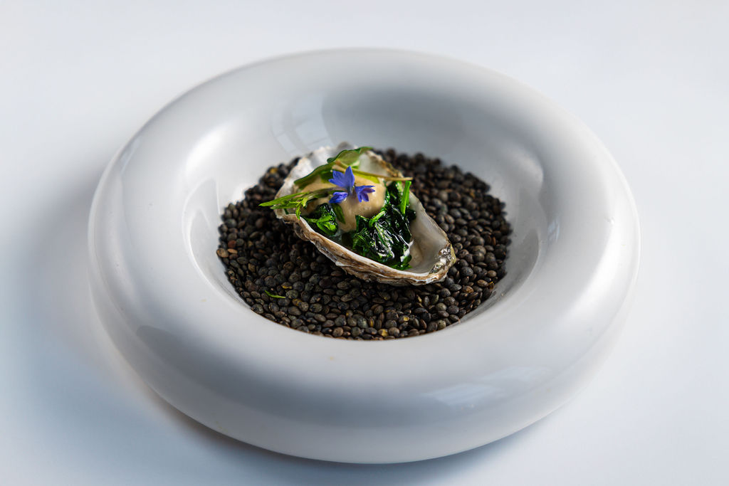 mountains with a road in between