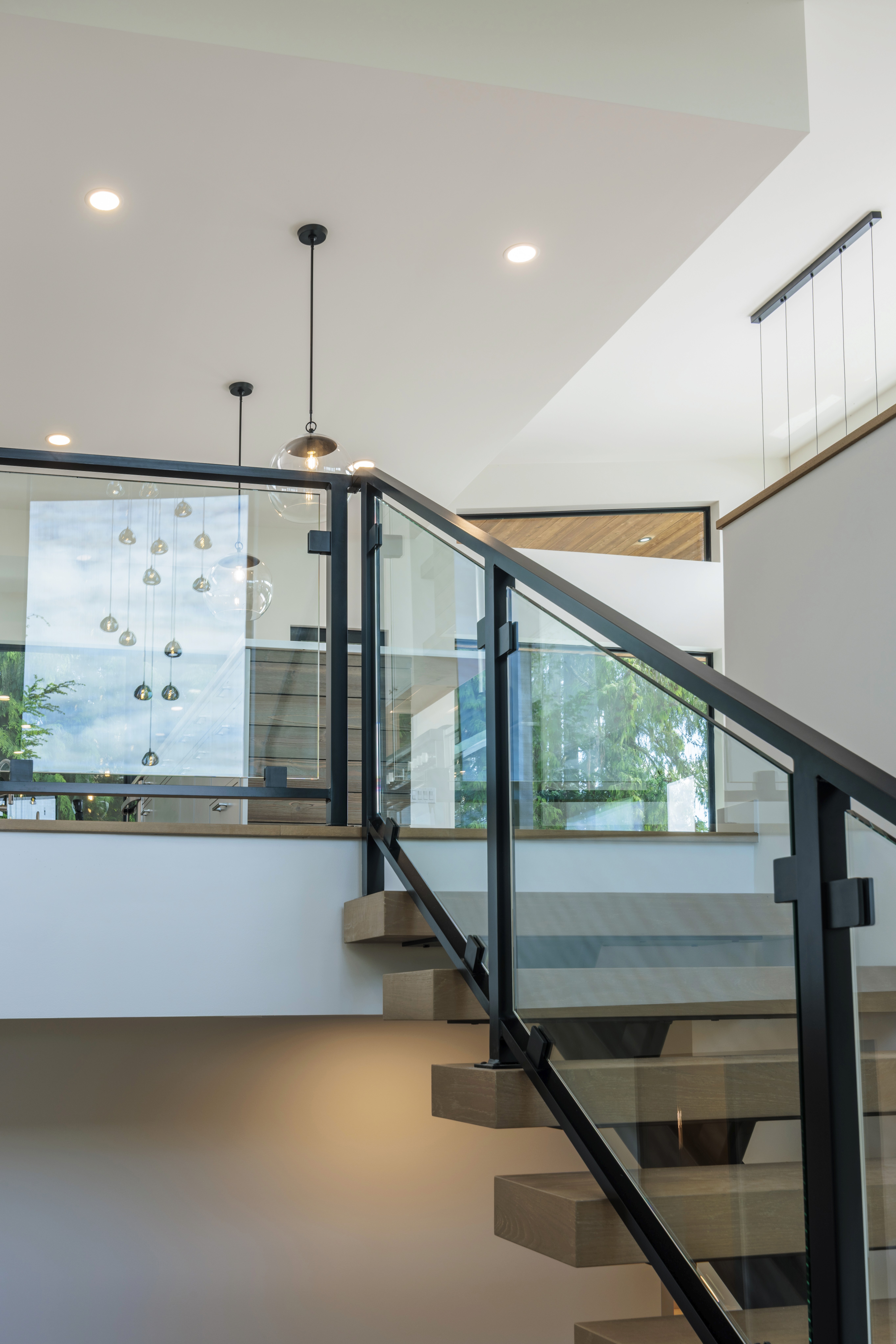 Custom Staircase to Landing - Renton Custom Home