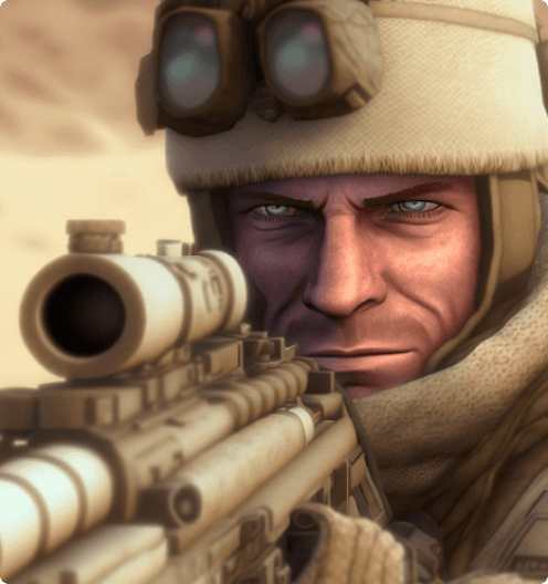 Sniper man desert