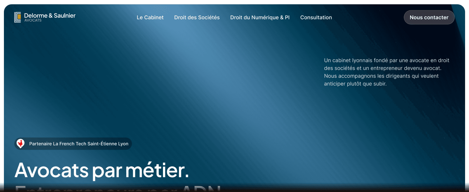 Capture d'écran d'une maquette de site web