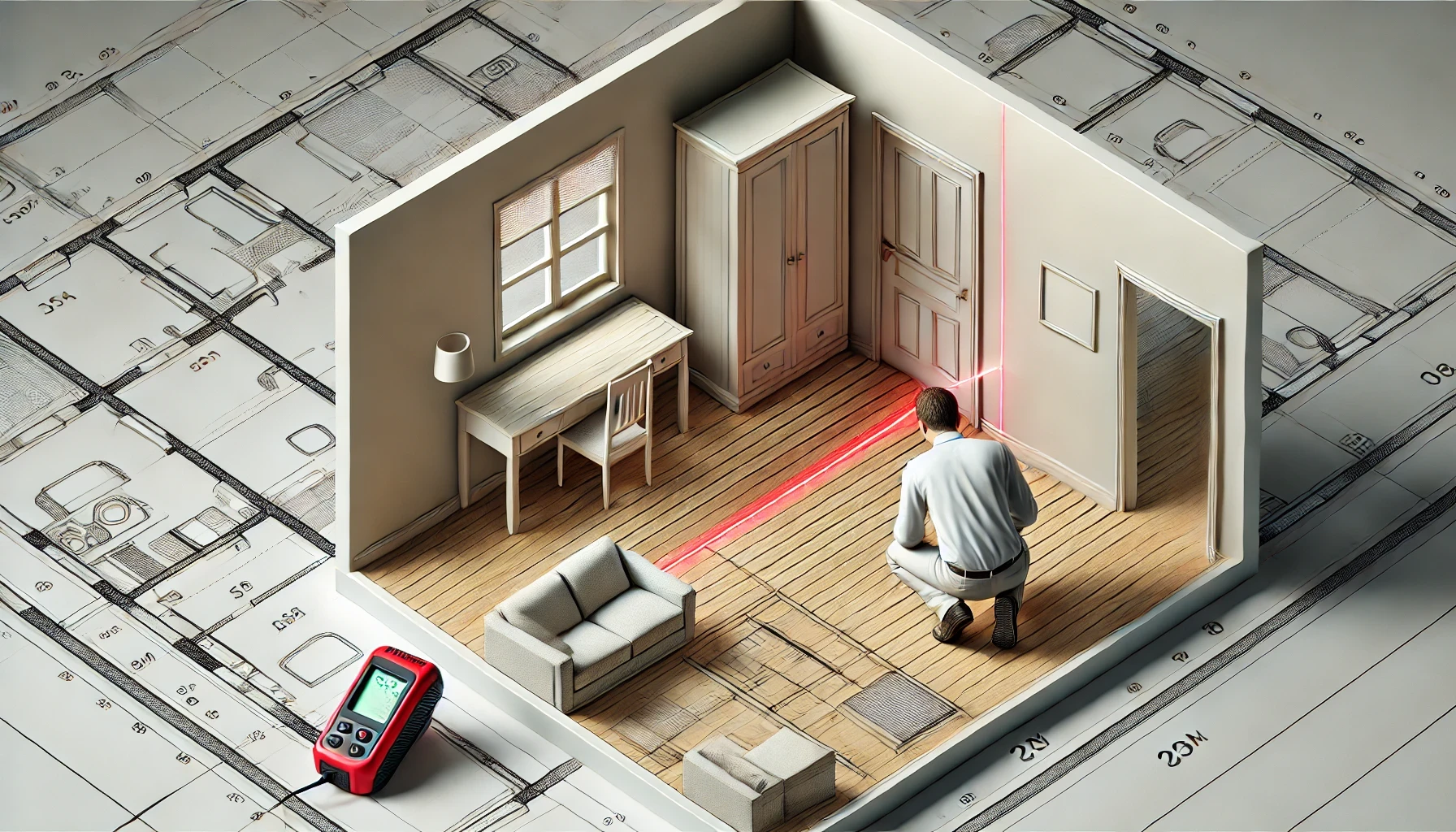 Illustratie van NEN 2580 dienst met een modern kantoorgebouw