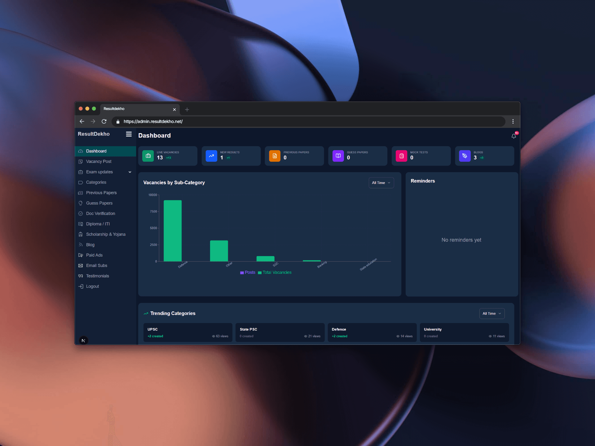 Result for Resultdekho Project