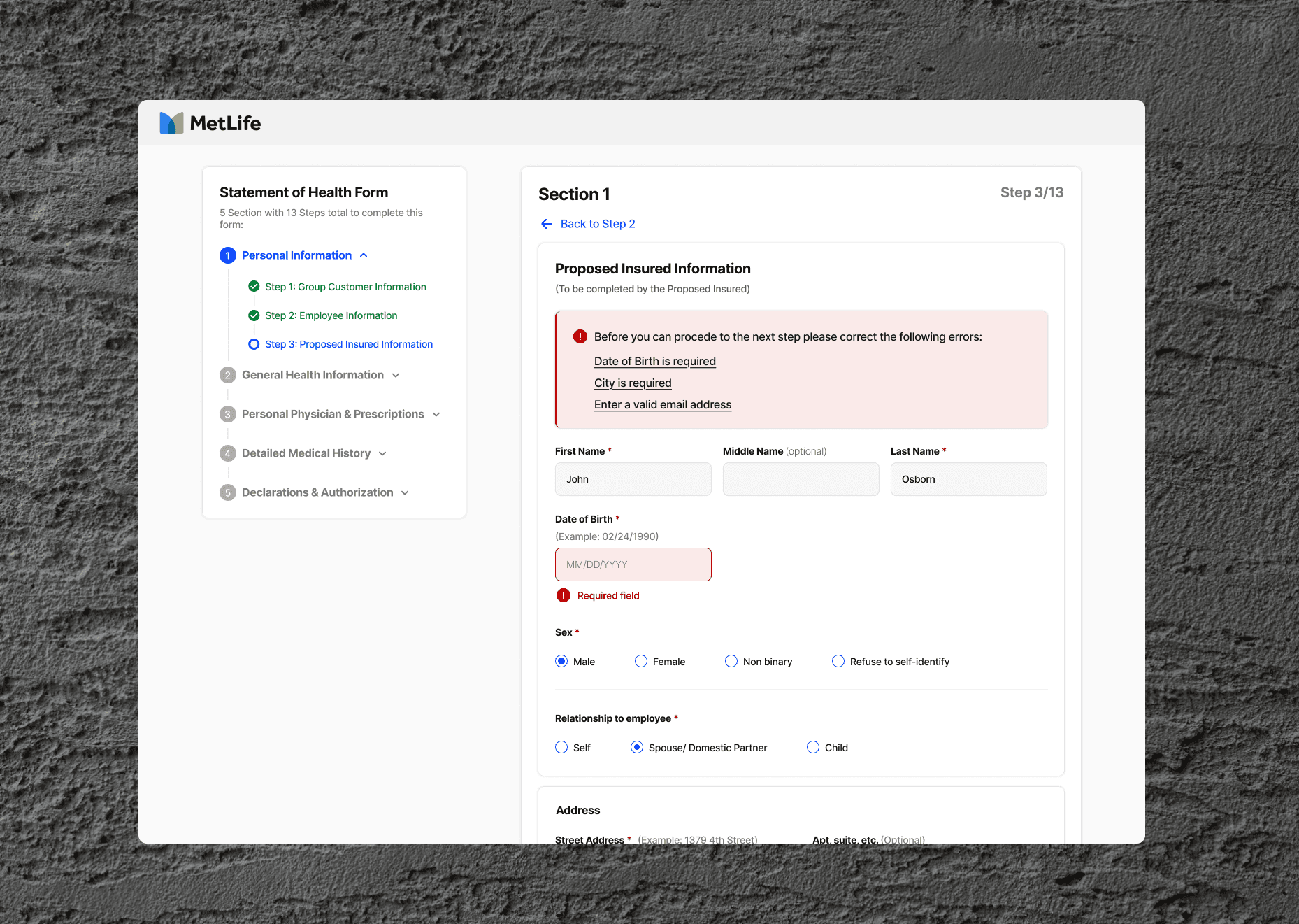 IF Desktop - error states