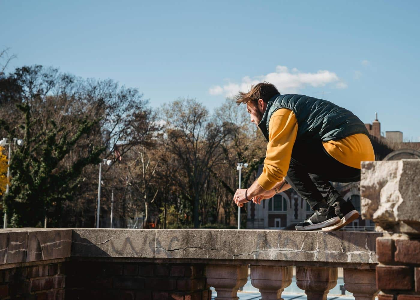 What is Quadrobics? Man perforimng a squad jump