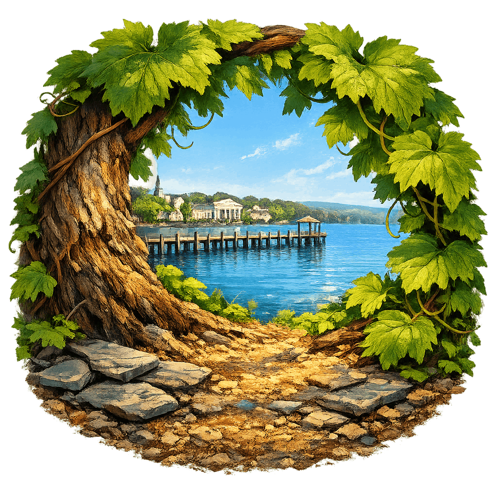 Detailed graphic of the Skaneateles Lake wine region.