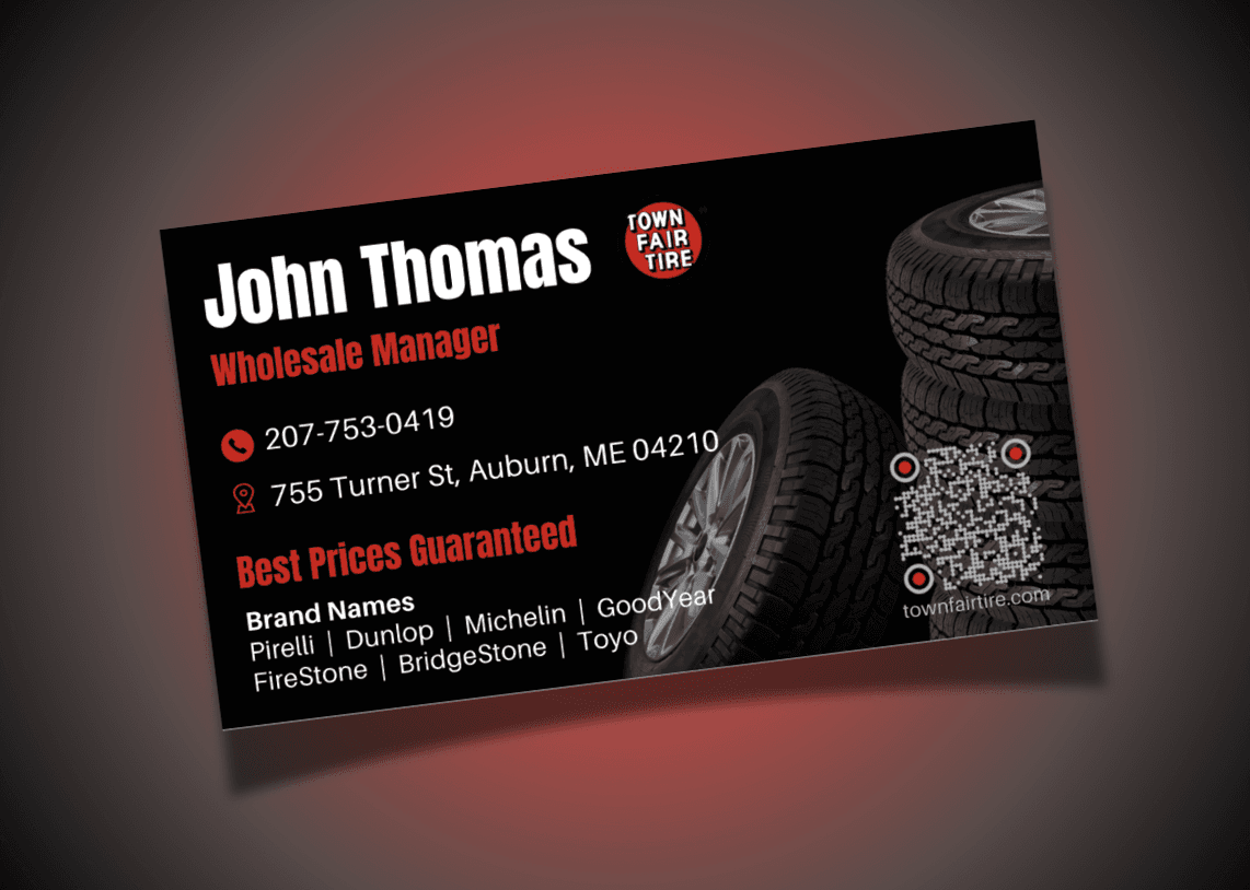 Front of Business Card Town Fair Tire