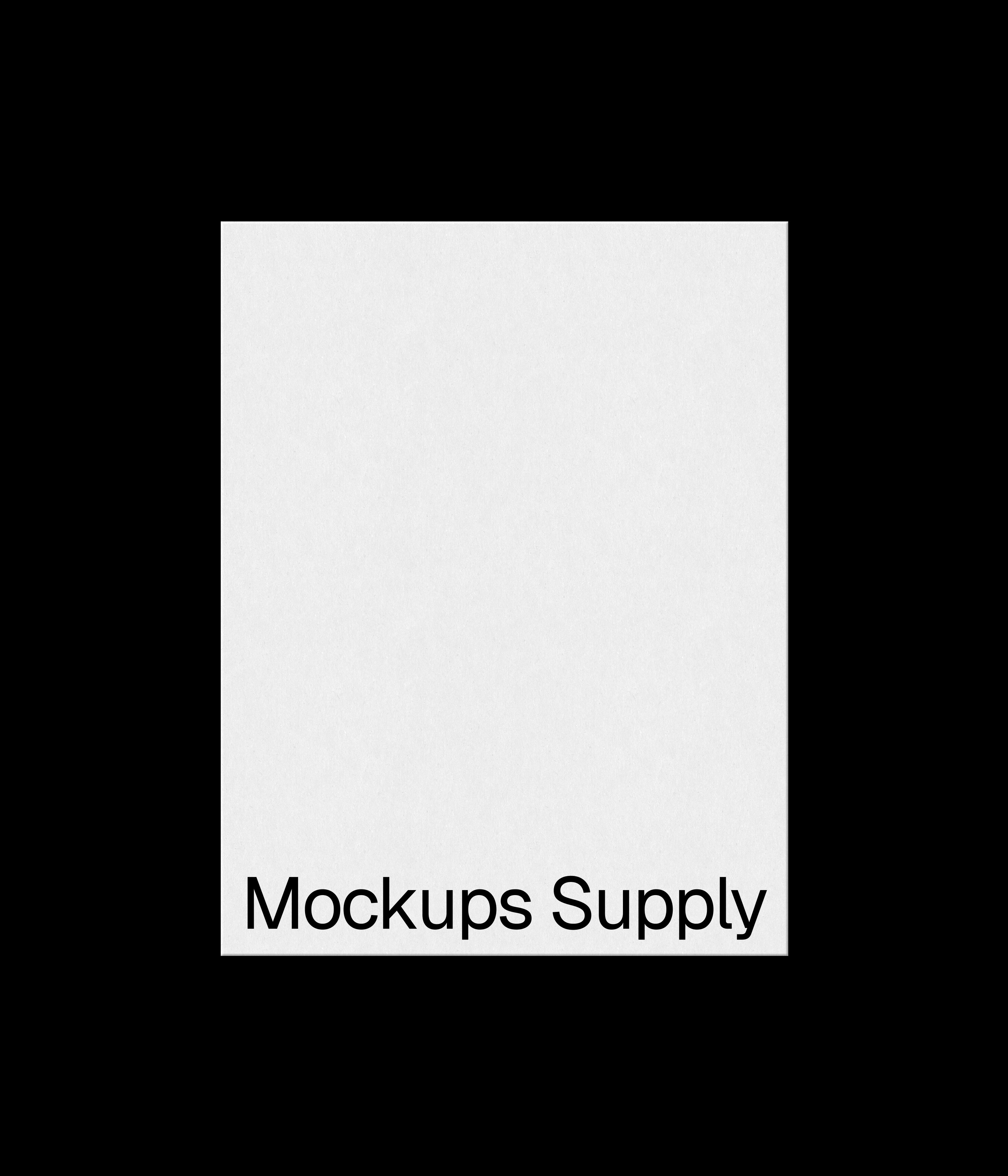 US Letter paper mockup portrait for Photoshop with debossed text effect, white paper on black background, clean minimal stationery and print branding mockup