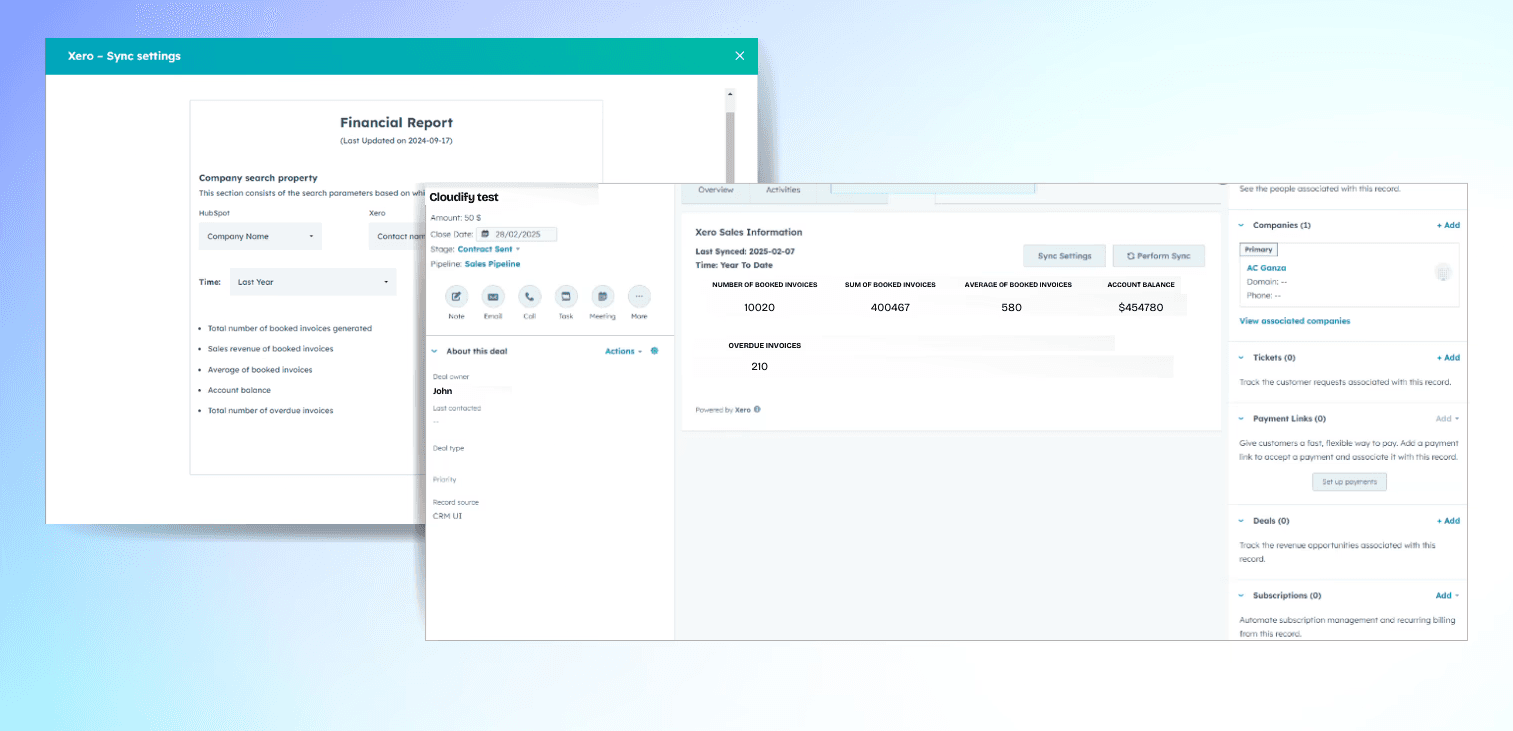 Hubspot xero