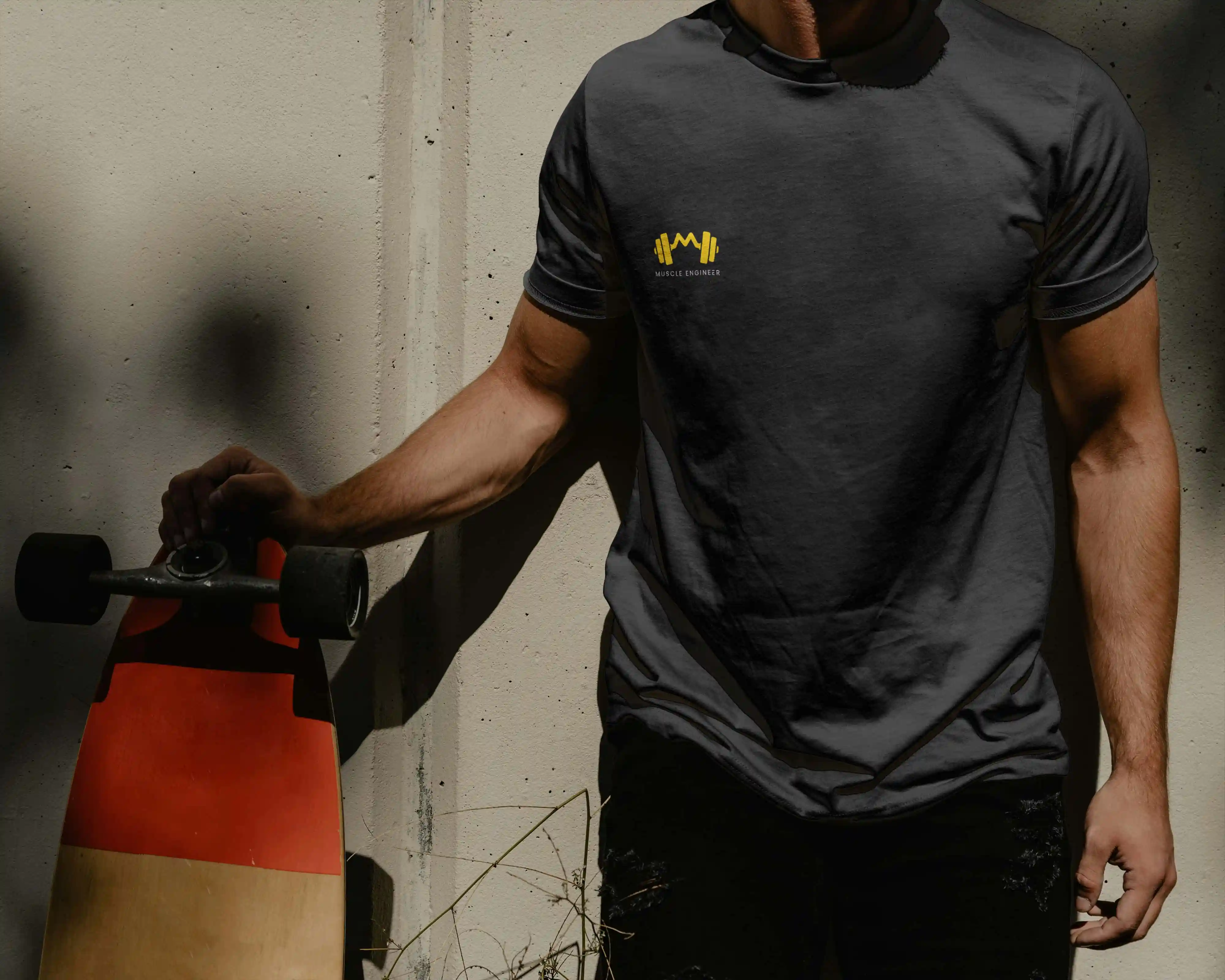 gym apparel branding on performance t-shirt design
