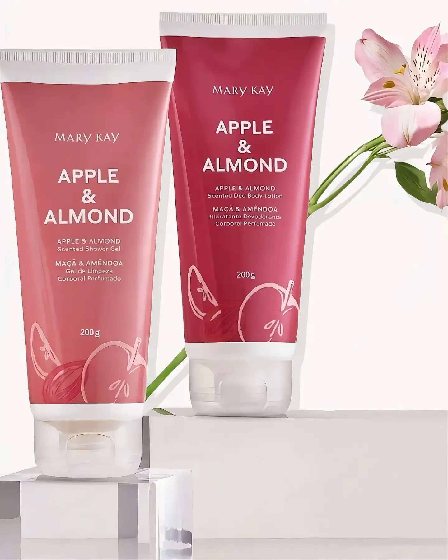 Produtos Mary Kay organizados na categoria de cuidados corporais