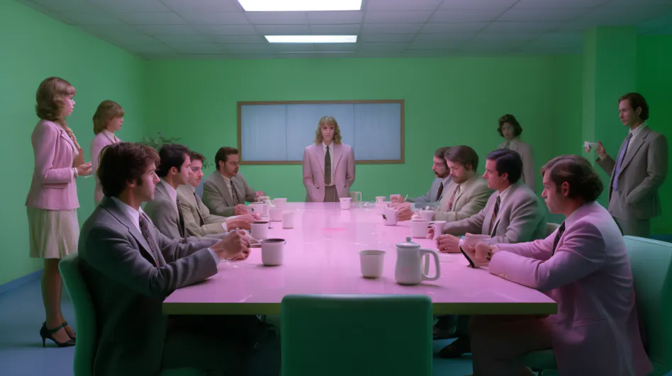 People in suits surround a boardroom table