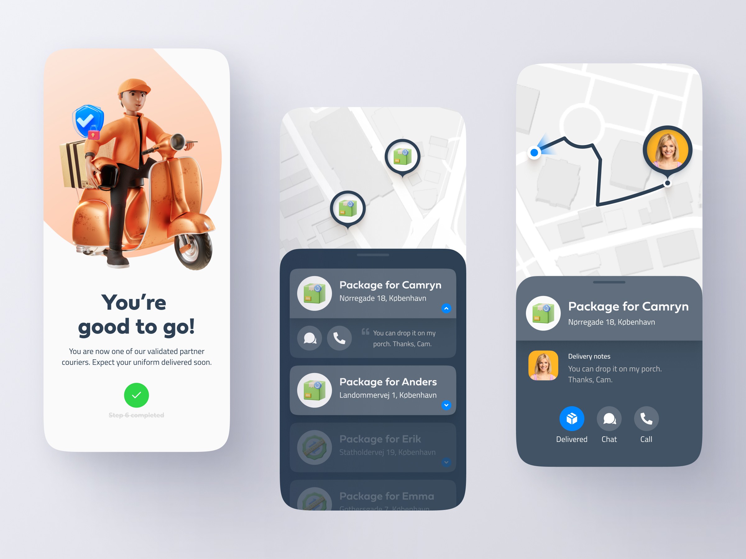 delivery onboarding mobile app ui ux for figma free freebie 3d icons