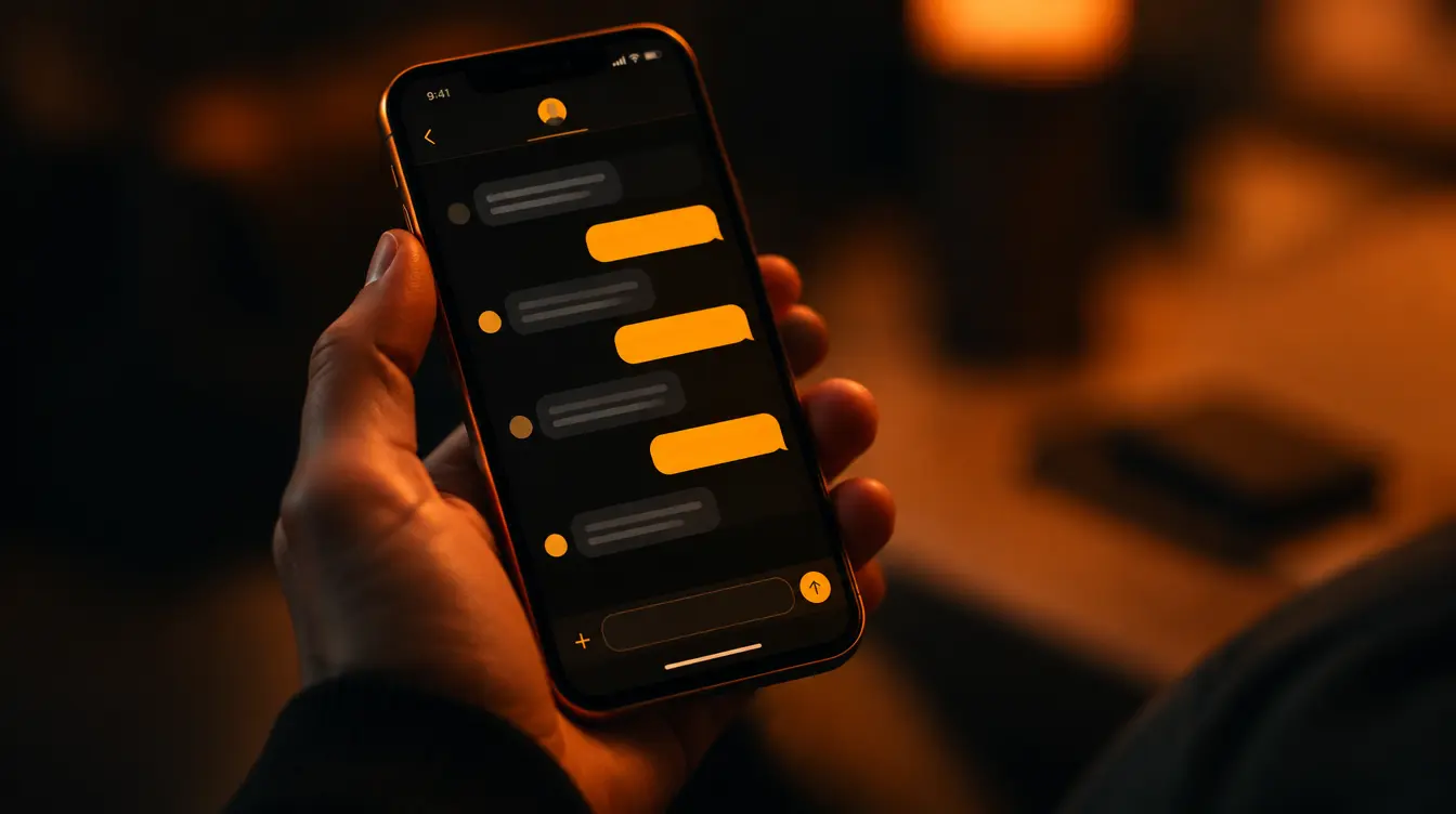 Smartphone displaying a dark AI chat assistant interface