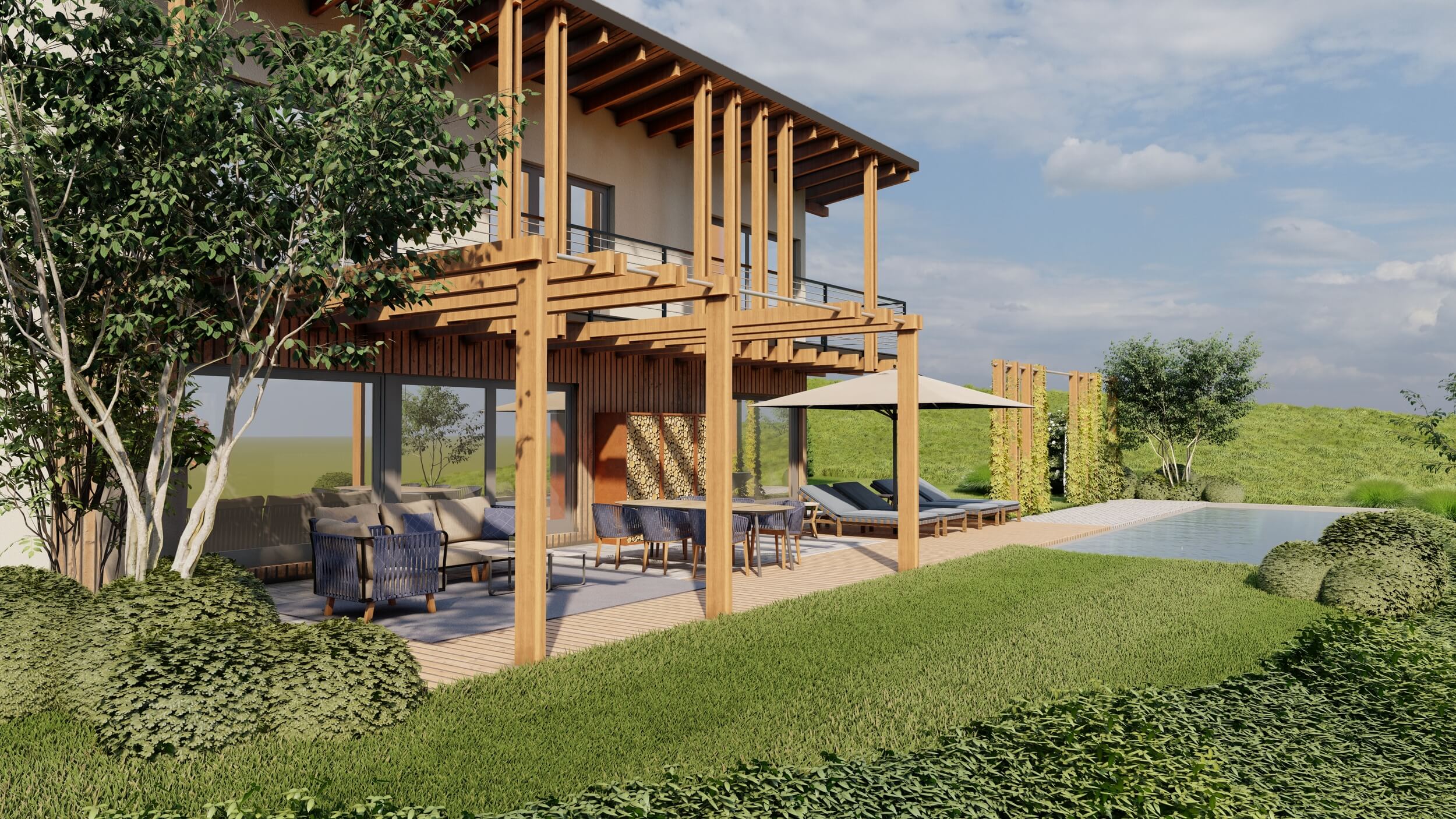 Timber pergola
