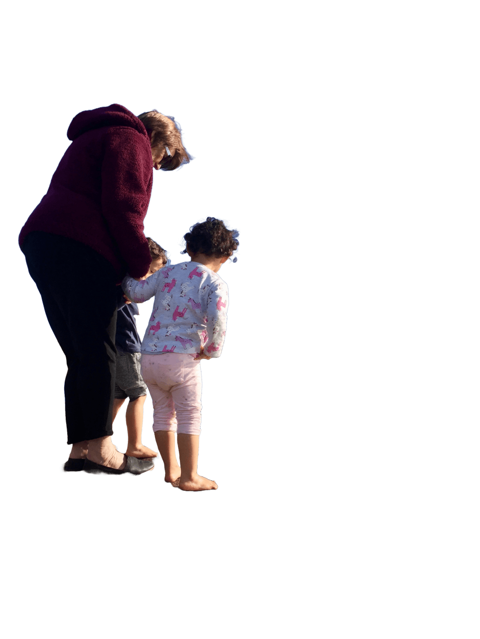 Transparent Image of Family Looking at the Sea