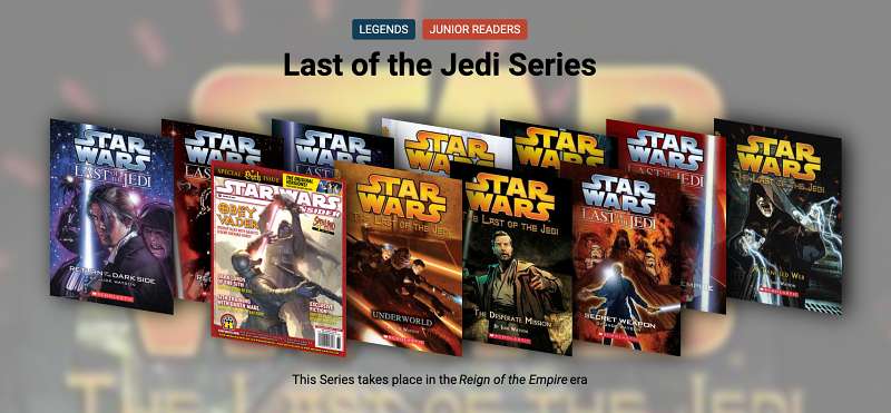 The Last of the Jedi Series stack of Book Covers