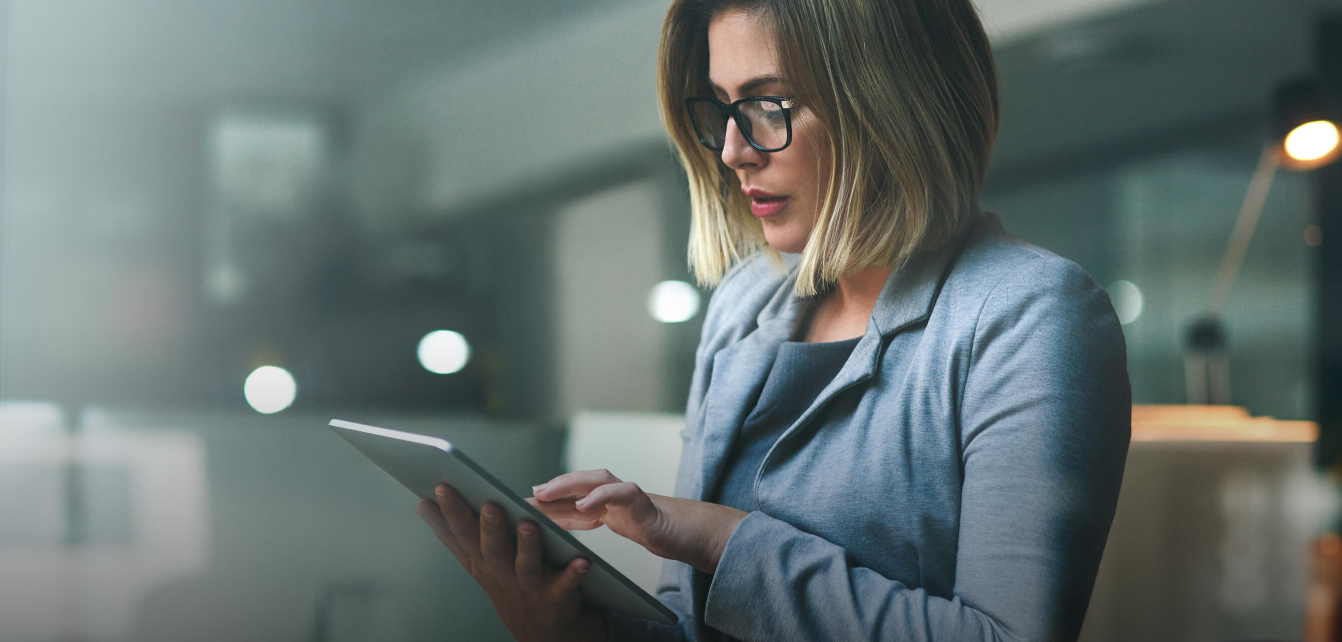 Young professional woman with a tablet