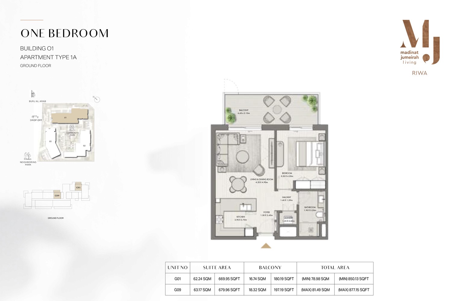 Riwa by Meraas Floor Plan  1BR