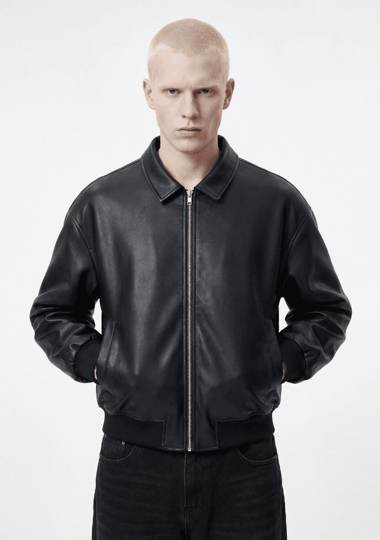 Black leather jacket