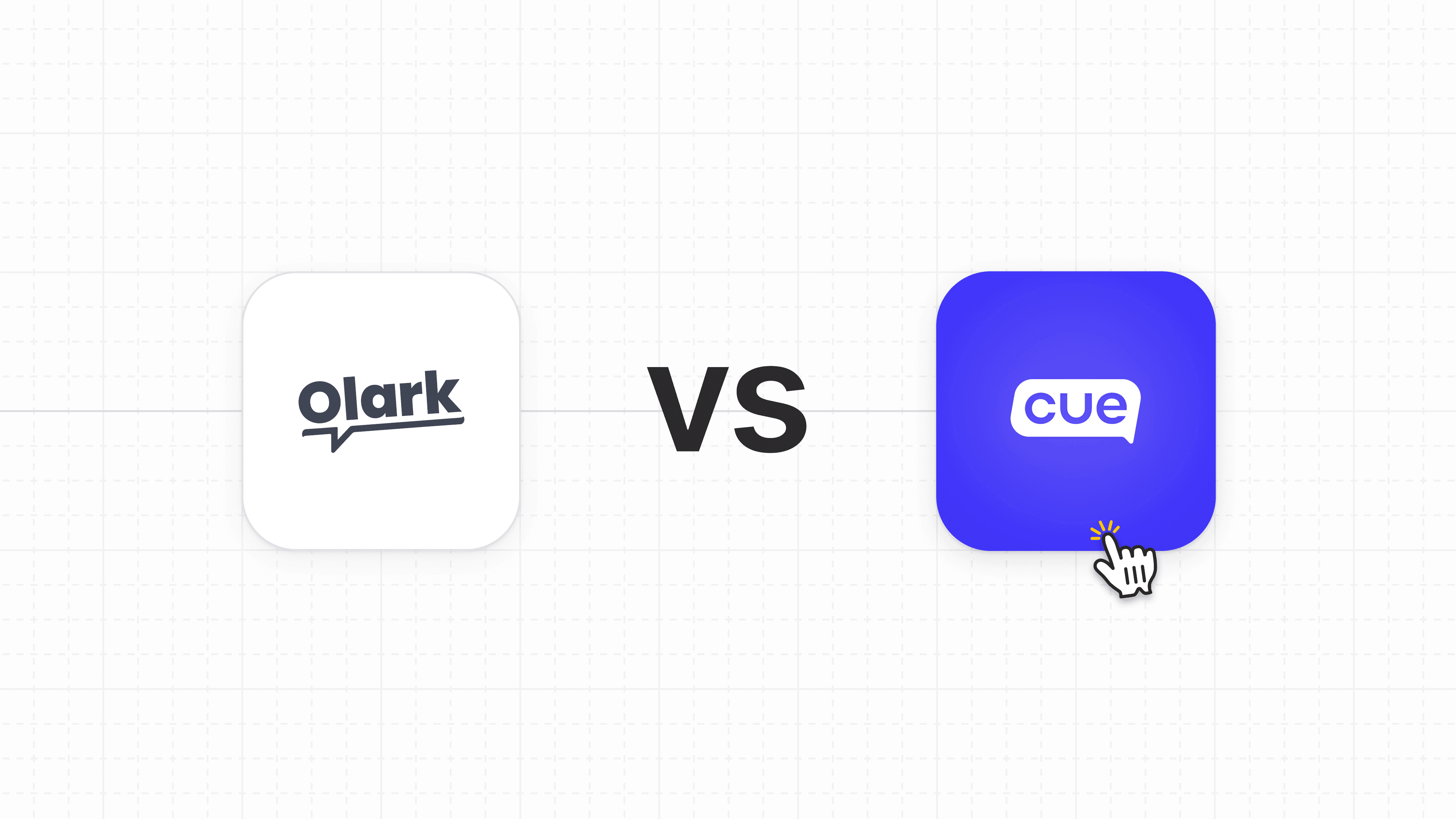 Olark versus Cue customer service platform comparison logos