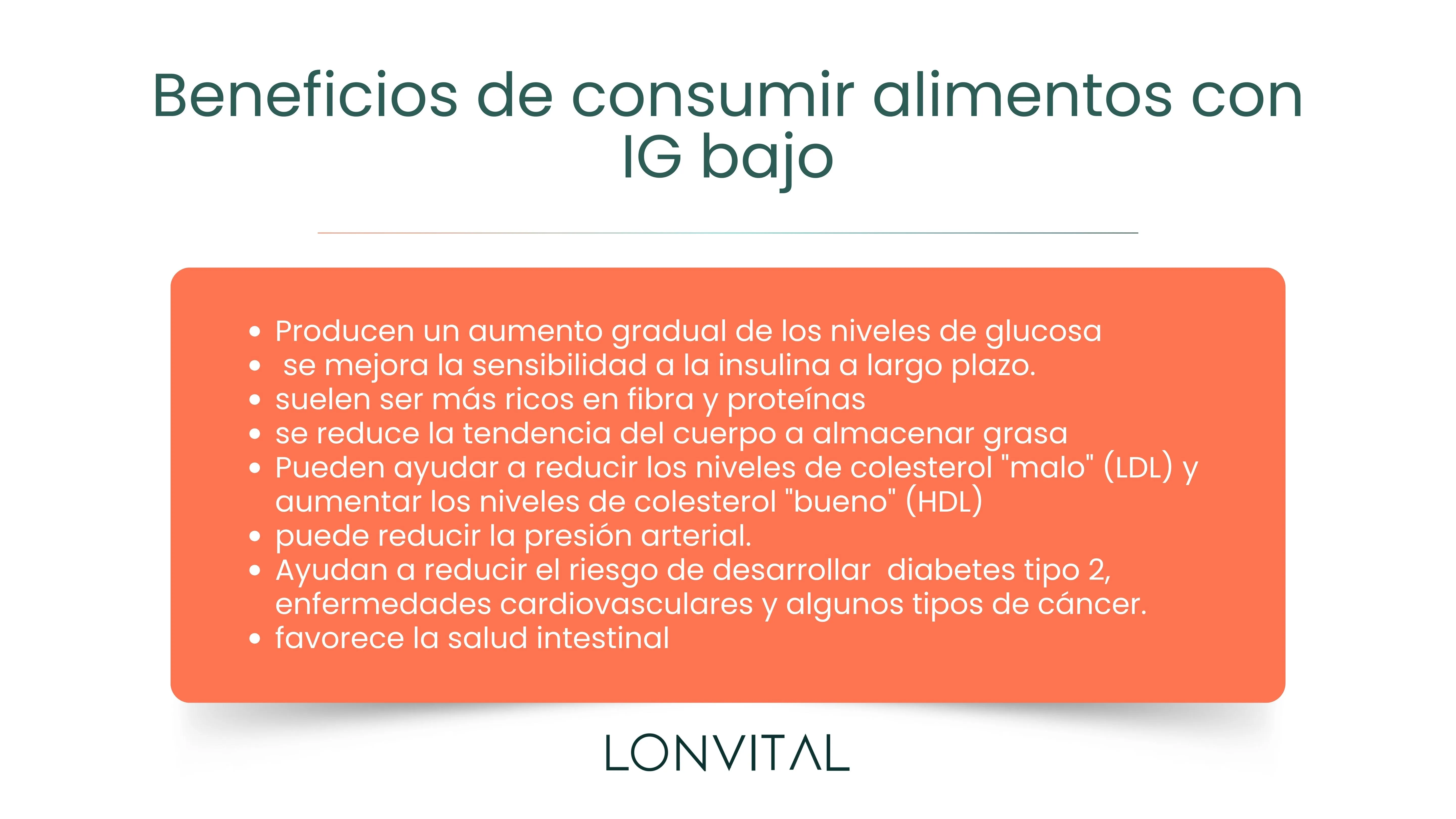 Beneficios de consumir alimentos con IG bajo