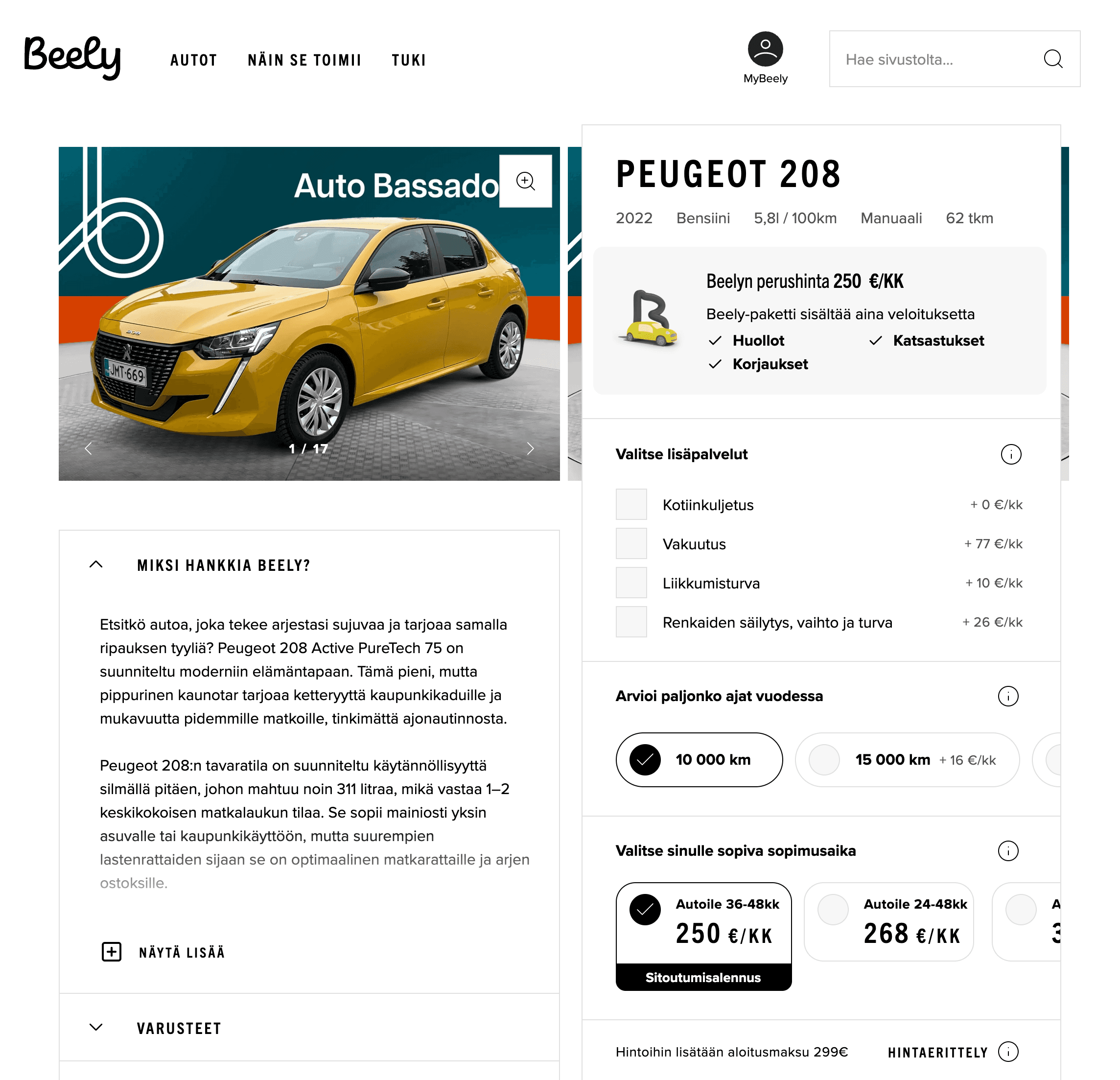 Ruutukaappaus Beelyn ajoneuvosivusta