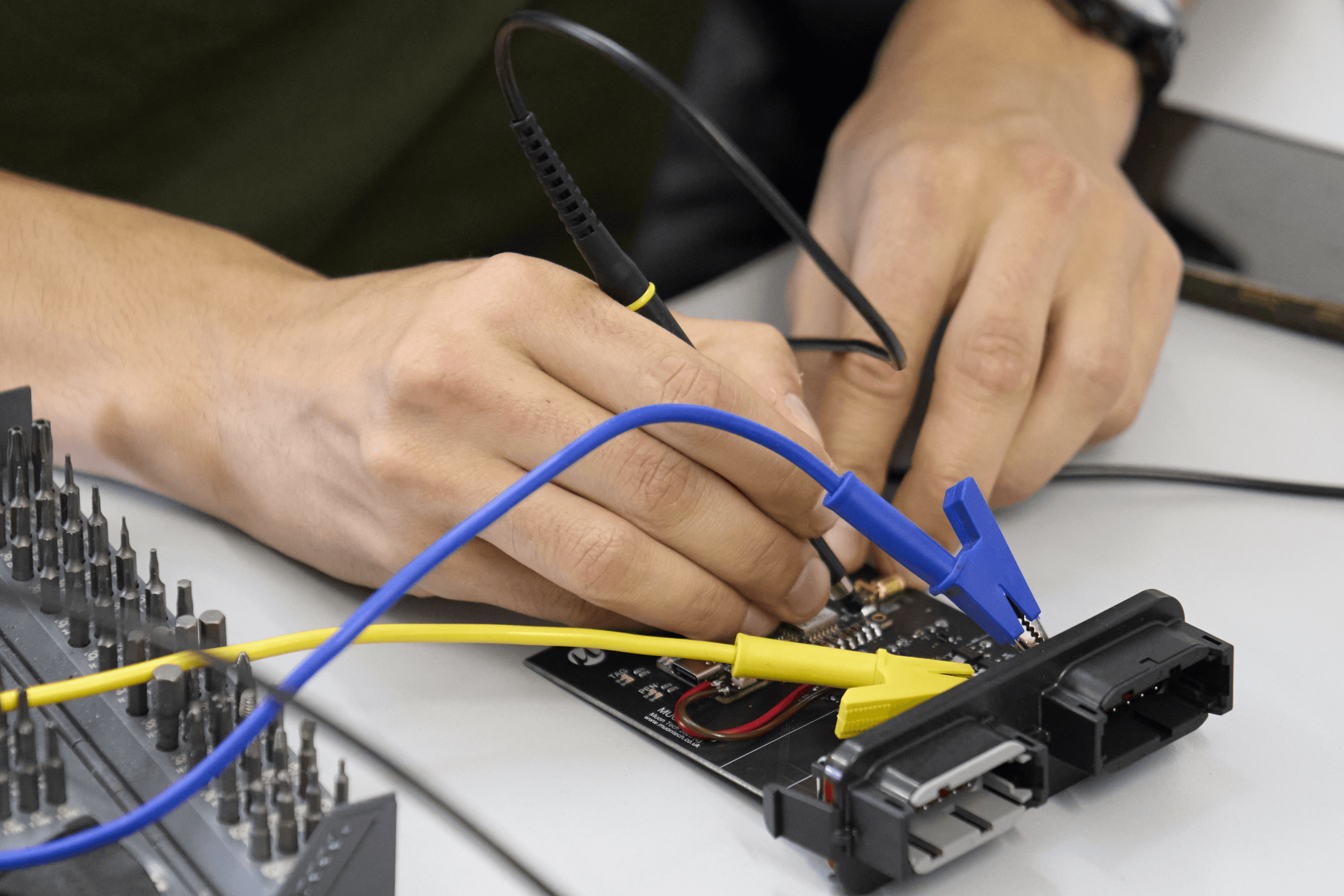 a close up of a computer circuit board