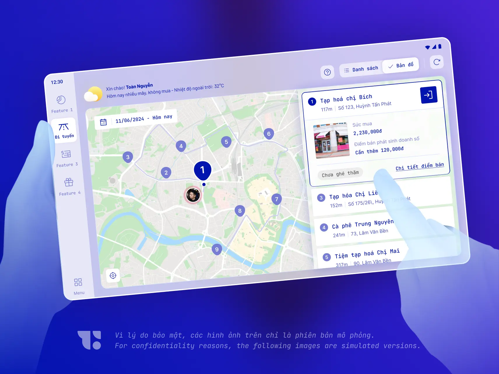 Thiết kế UX/UI ứng dụng SFA của Vinamilk dành cho nhân viên bán hàng kênh GT – thiết kế bởi Nguyen Tan Toan, hỗ trợ đặt hàng và quản lý chương trình khuyến mãi.