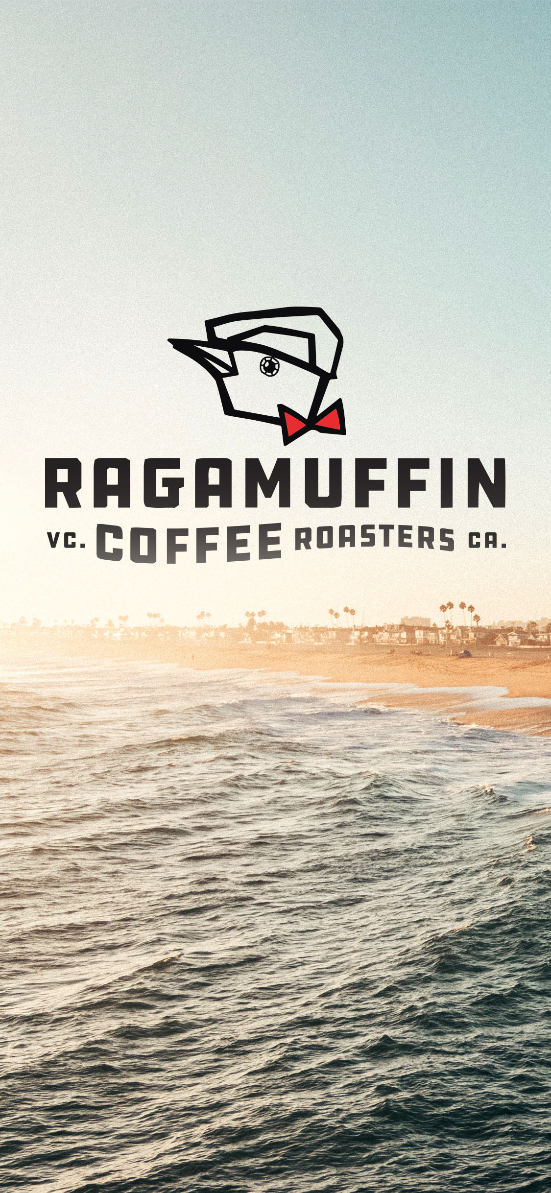 Ragamuffin Coffee Roasters logo on textured cream background