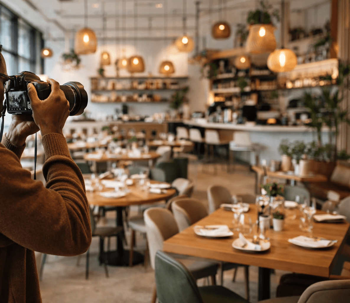 a display case with pictures