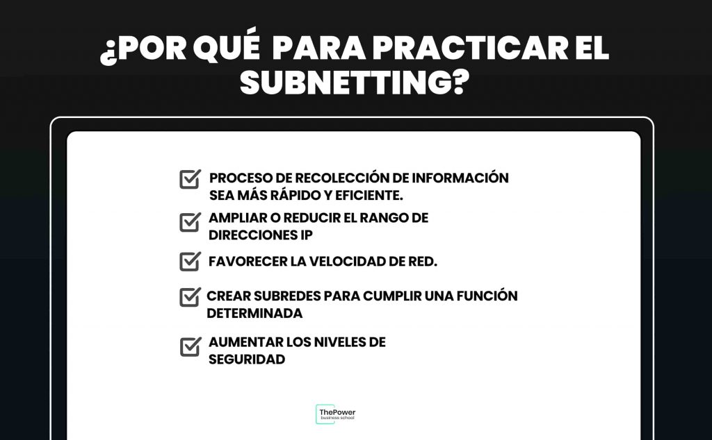 ¿Por qué  para practicar el subnetting?