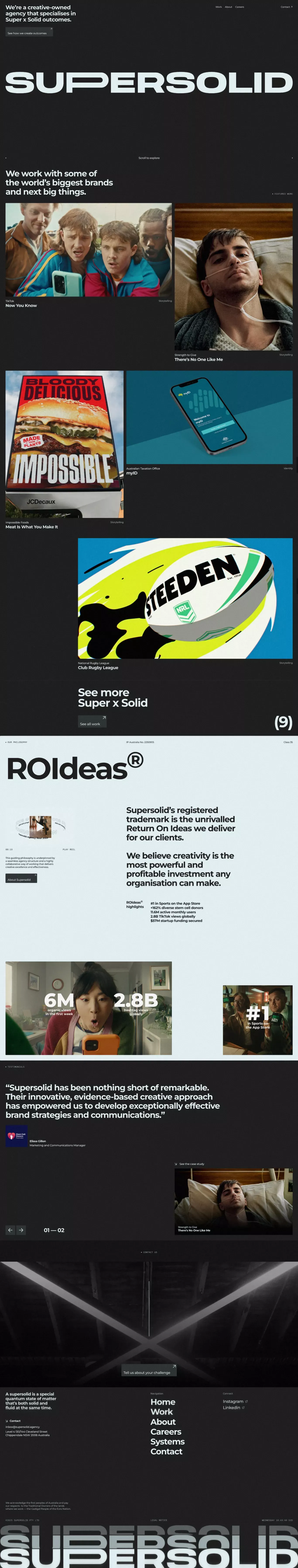 Supersolid portfolio page screenshot showcasing Advertising and Design design