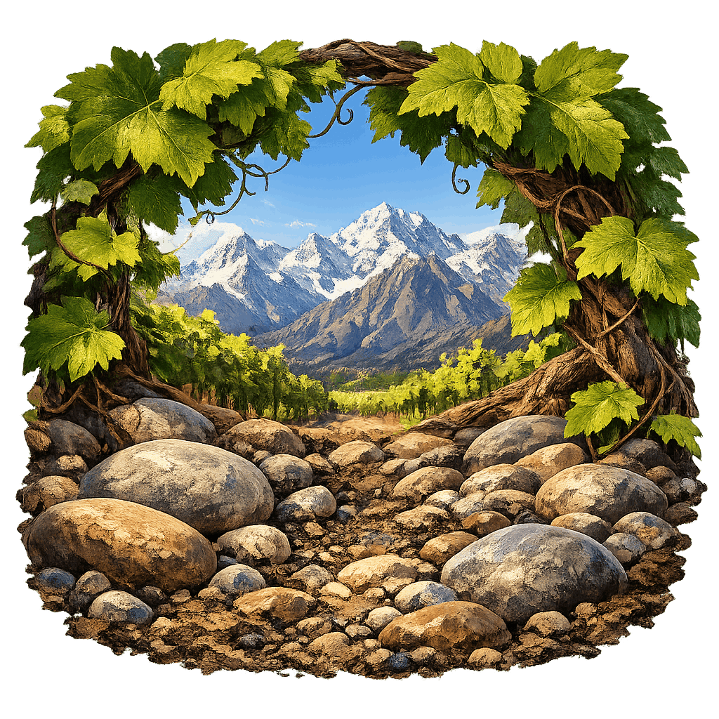 Detailed graphic of the Puente Alto wine region.