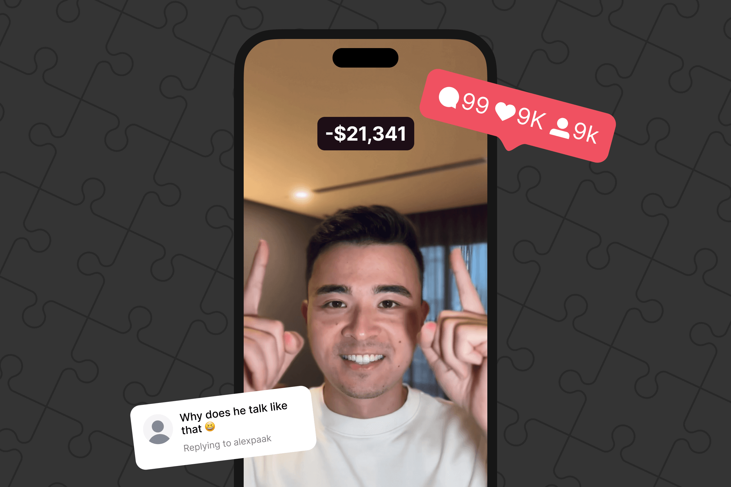 Instagram Reel with many likes and comments