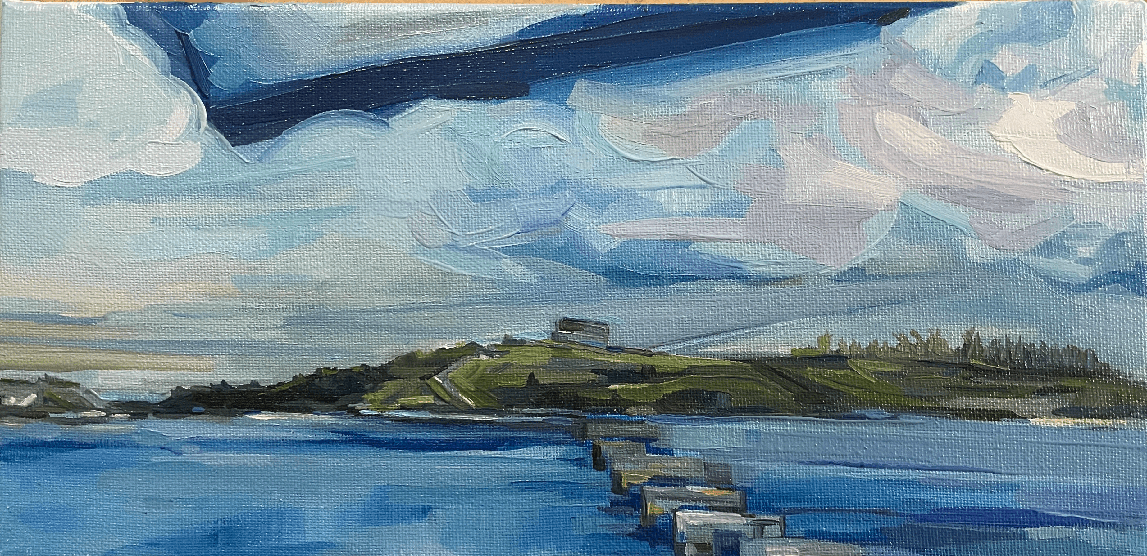 Coney Island, Bermuda painting in oil on cavas