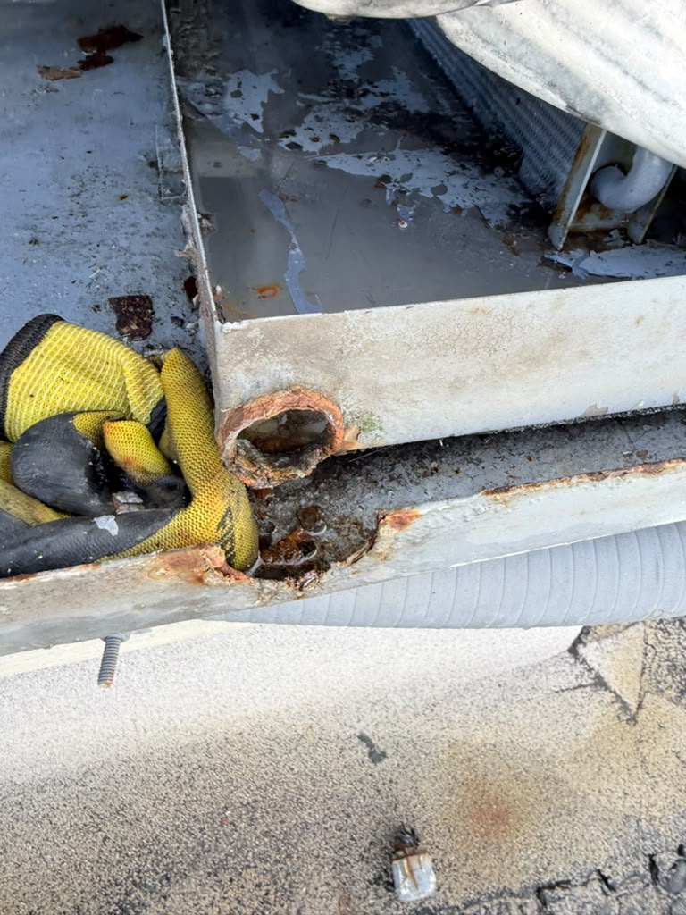 Corrosion on the Boca Raton rooftop HVAC equipment