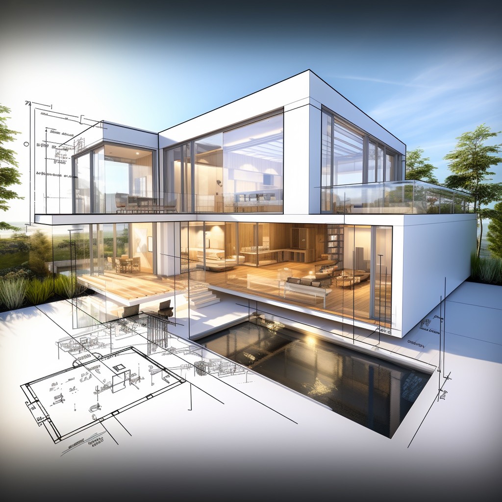 Процесс створення архітектурної 3d моделі проєкту будинку