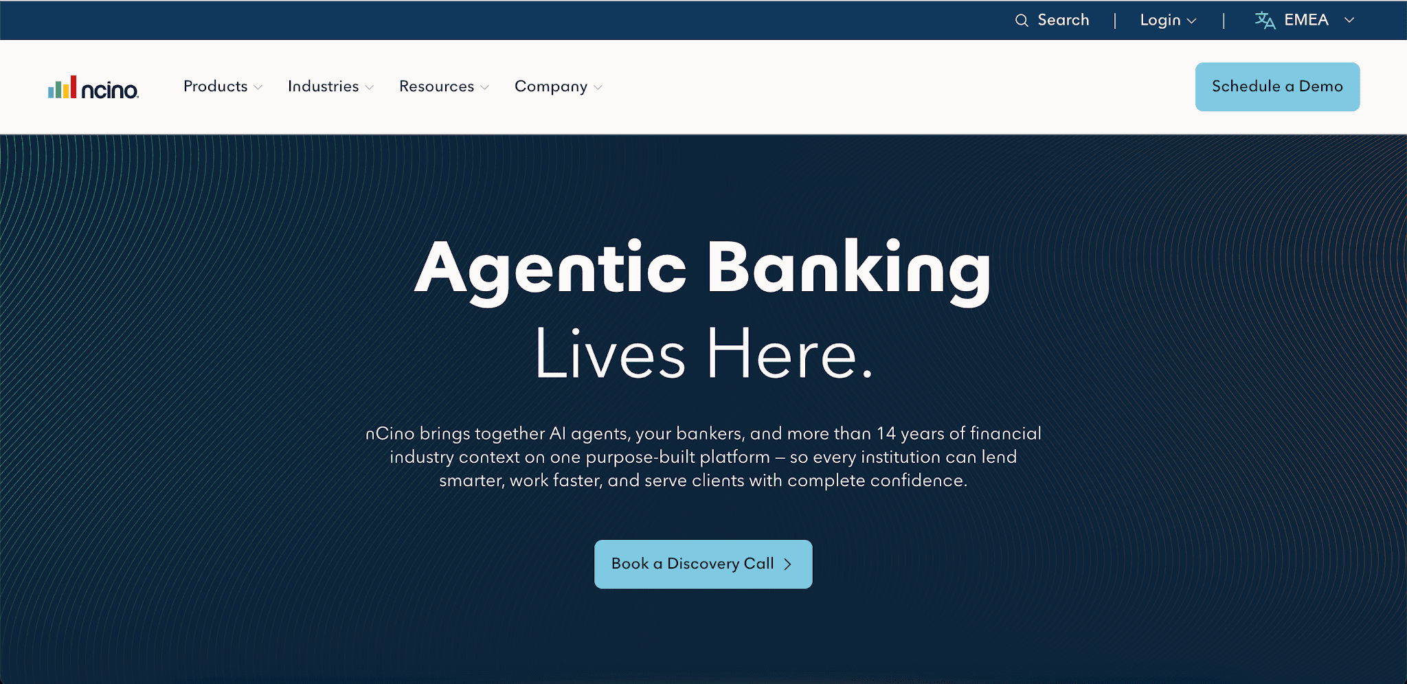 nCino web homepage