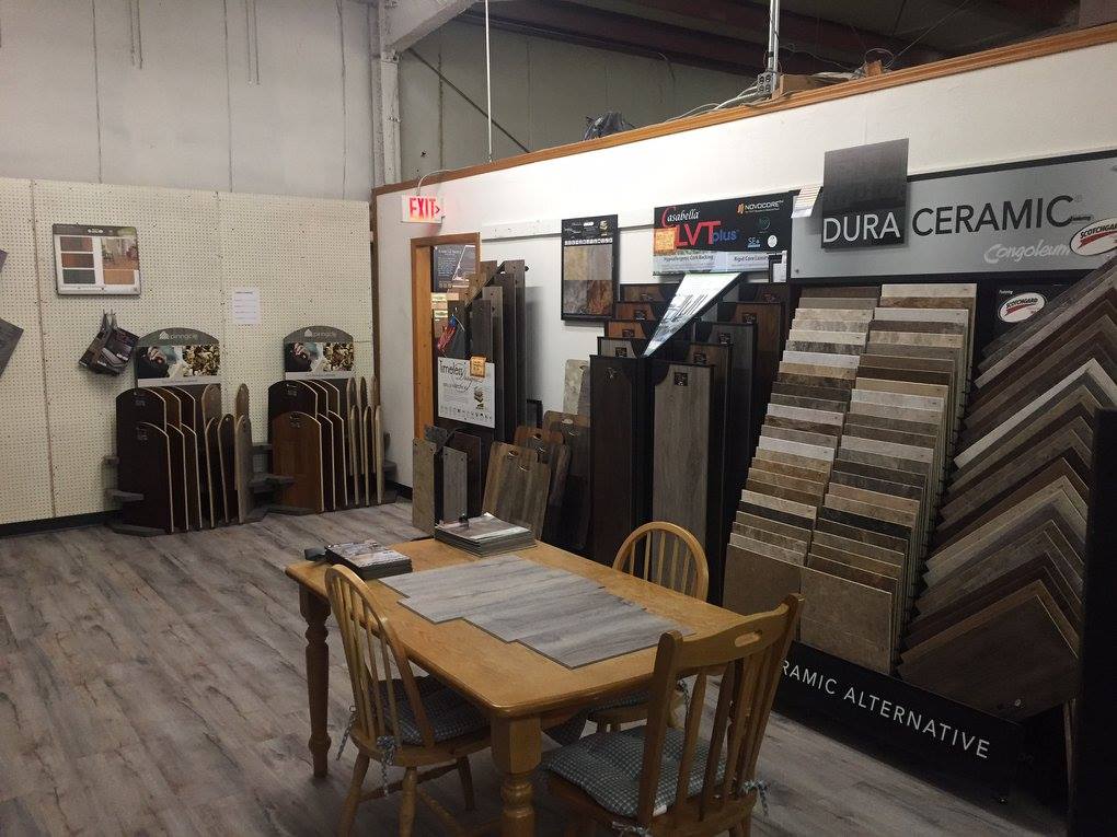 Sample carpet and flooring options shown inside the showroom | Shilling's Carpets & Floors